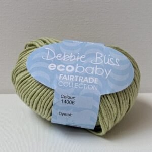 Debbie Bliss Eco Baby organic cotton yarn in Light Green shade 14006