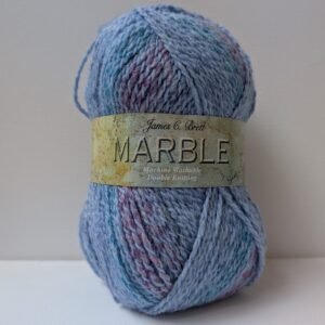 James C Brett Marble DK yarn in Blue, Aqua & Purple Mix shade 20