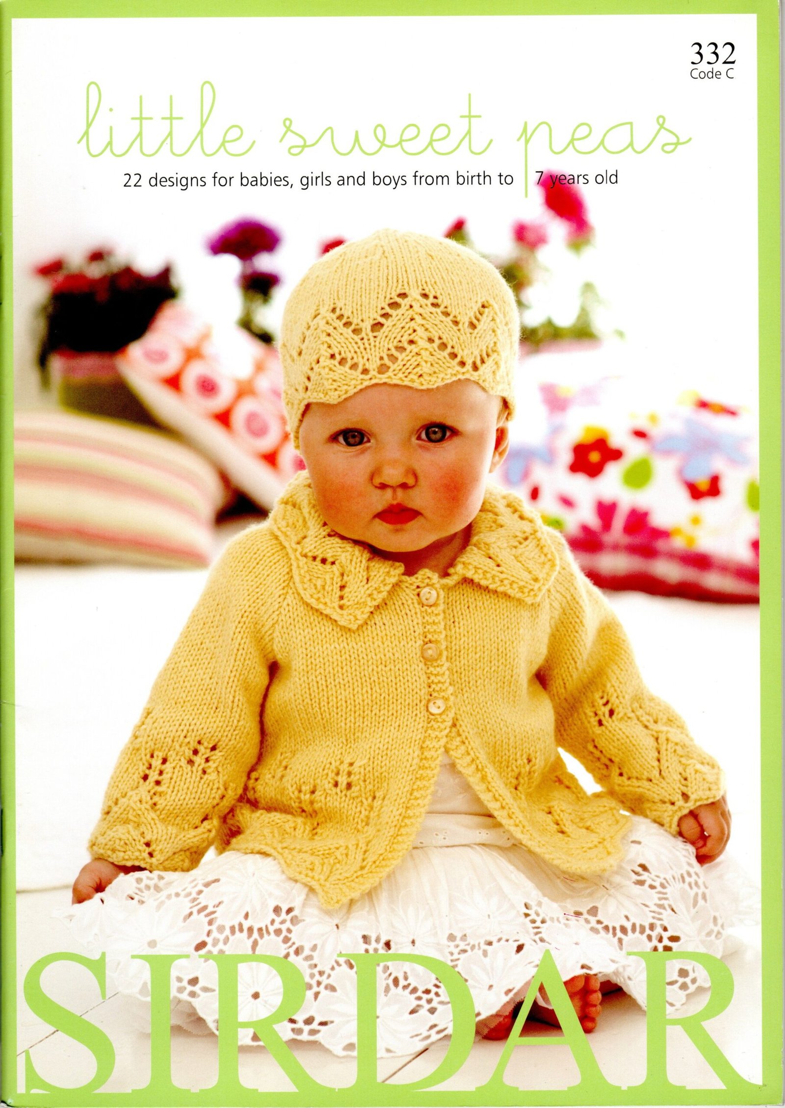 Sirdar 332 Little Sweet Peas knitting pattern book front cover