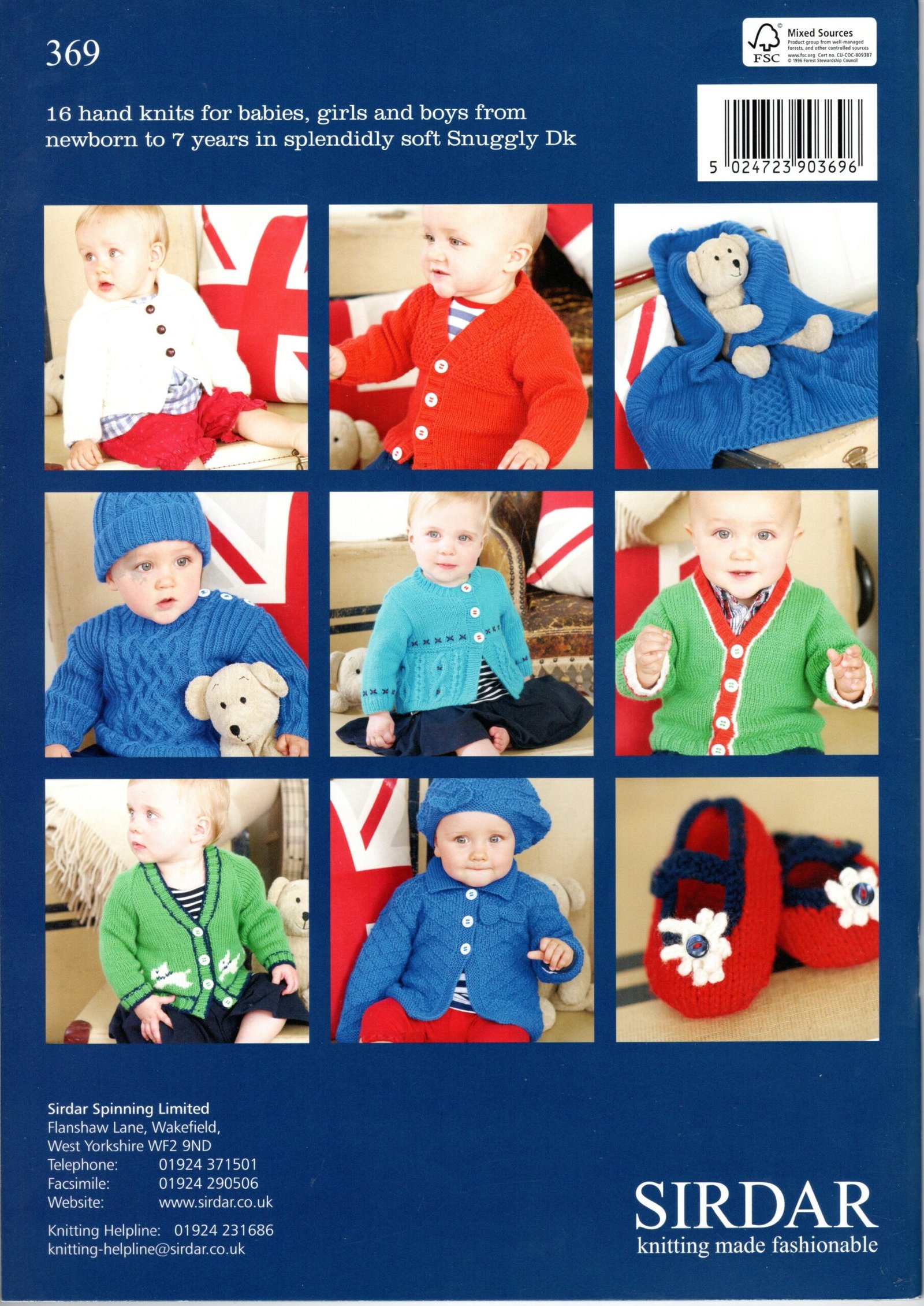 Designs in Sirdar 369 Little Brits Knitting Pattern Book