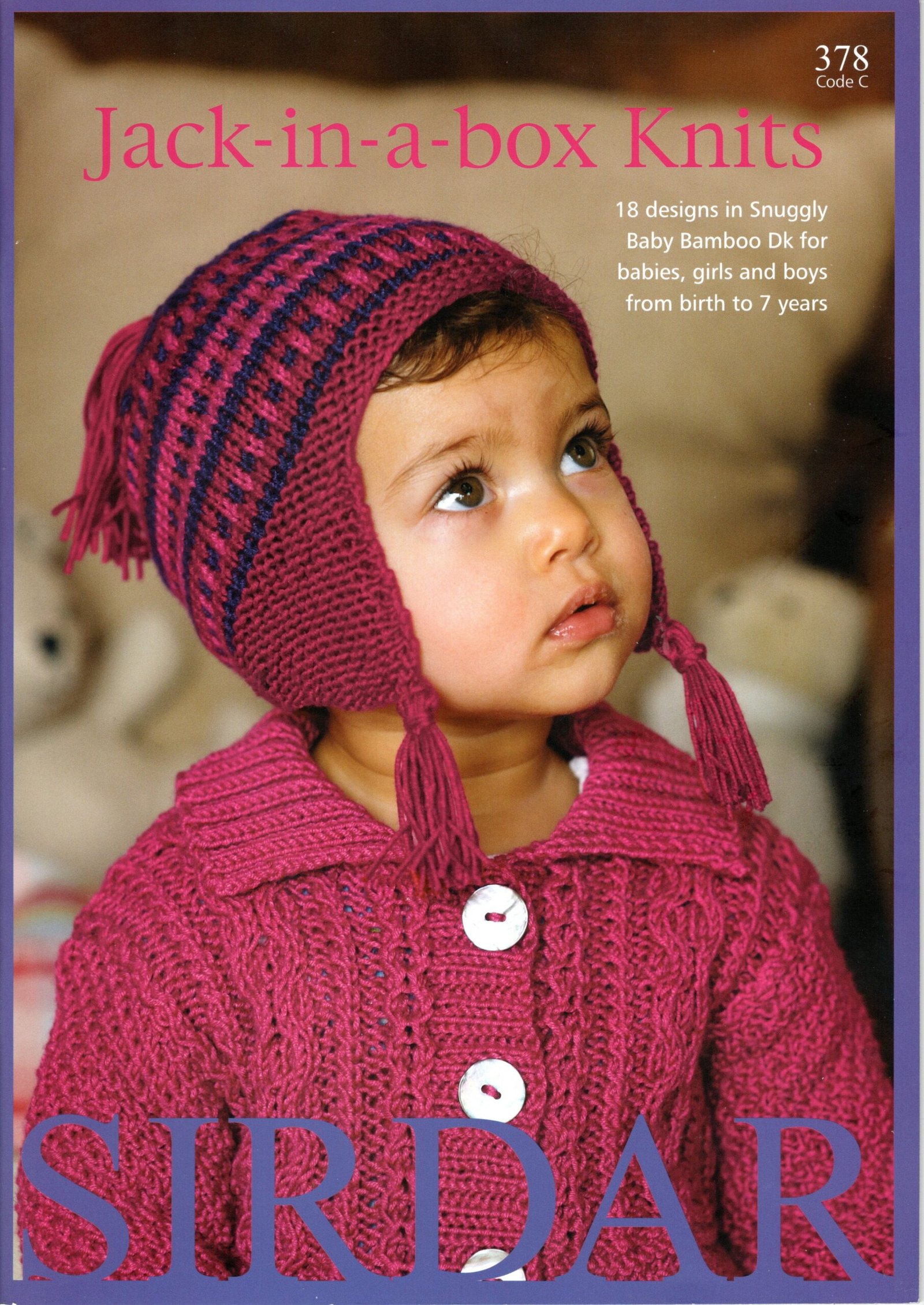 Front cover of Sirdar 378 Jack-in-a-Box Knits pattern book